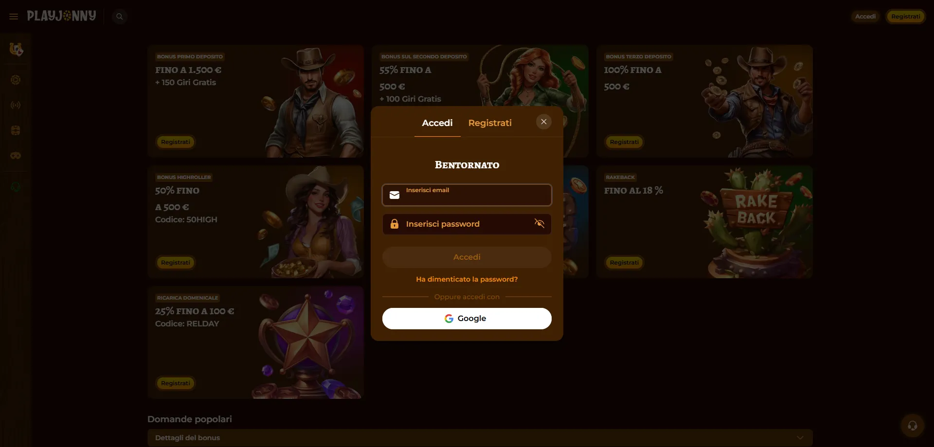 Tabella Riepilogativa del Sistema Bonus PlayJonny