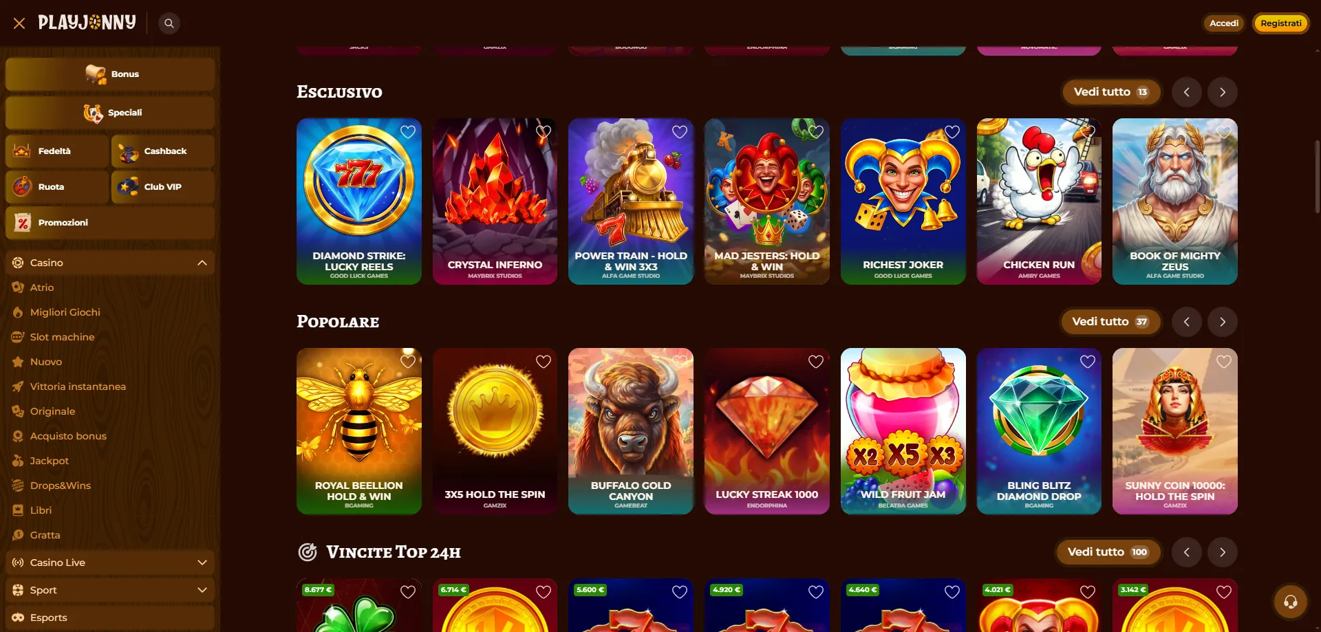 Il Casin&ograve; Dal Vivo su PlayJonny: Atmosfera Autentica da Casa
